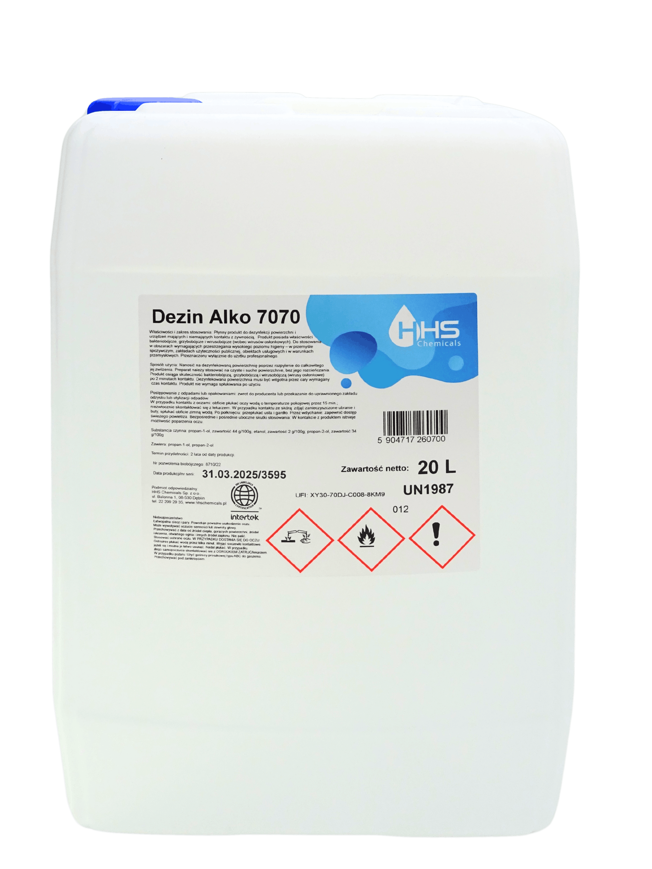 DEZIN ALKO 7070- спиртовий дезінфікуючий засіб для поверхонь